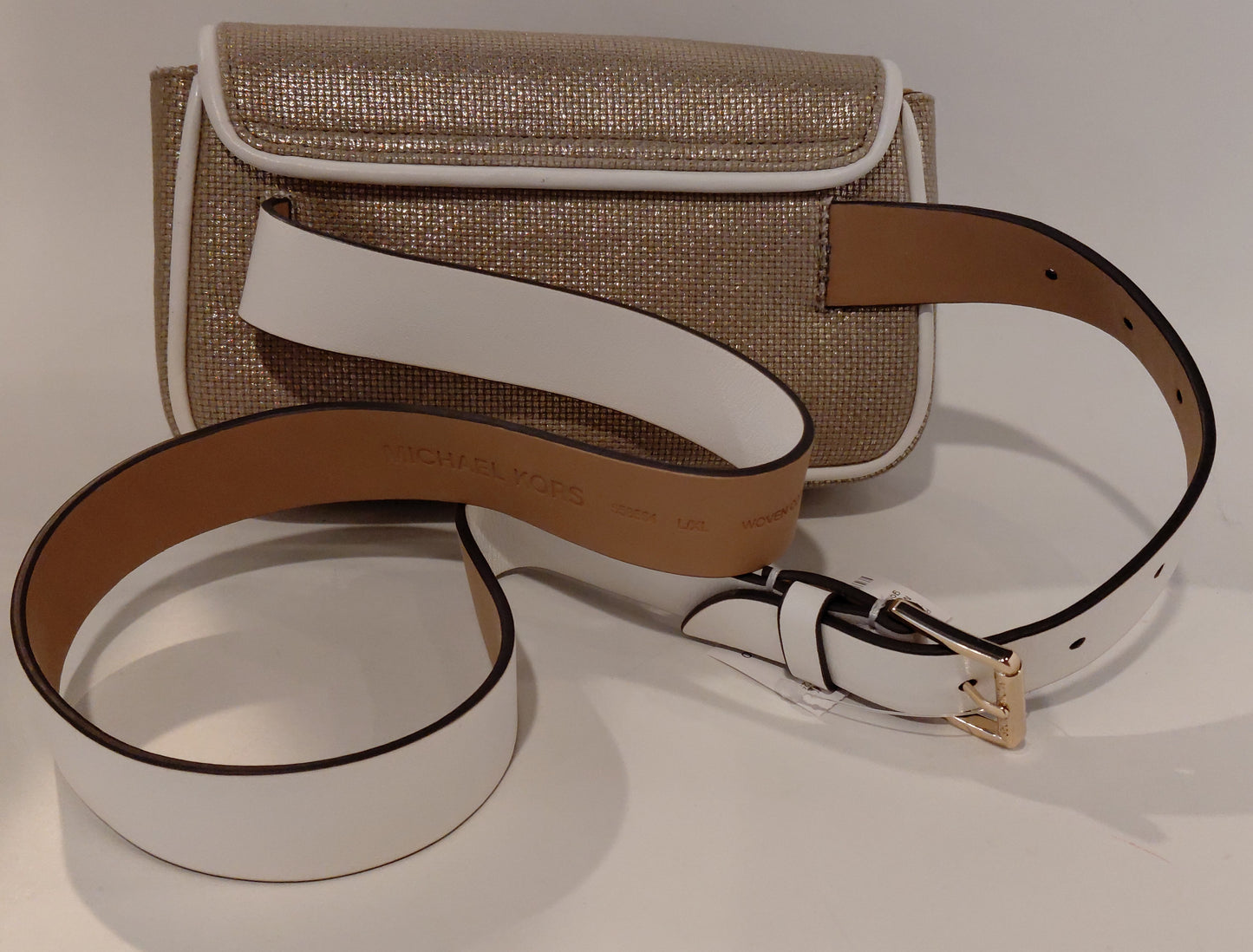 Michael Kors white/gold fanny pack