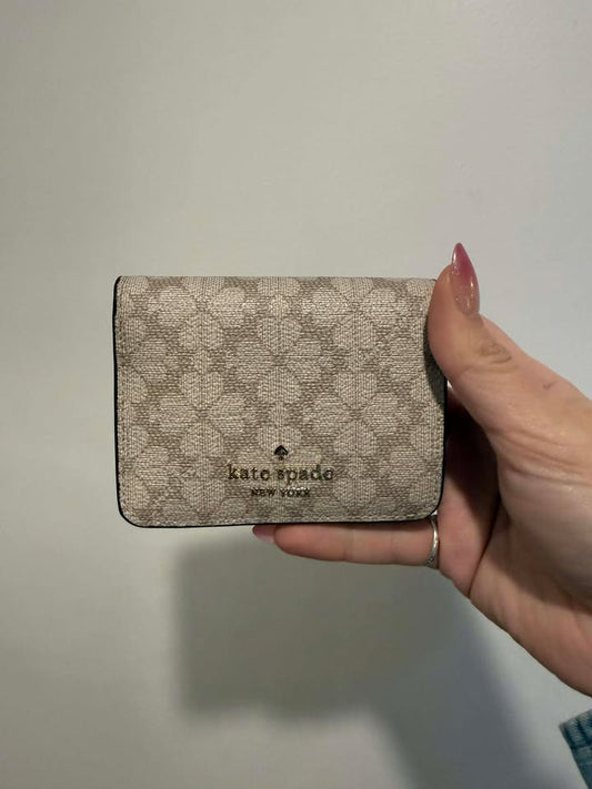 Kate Spade New York Signature Spade Flower Small Bifold Wallet - Dark Beige Multi