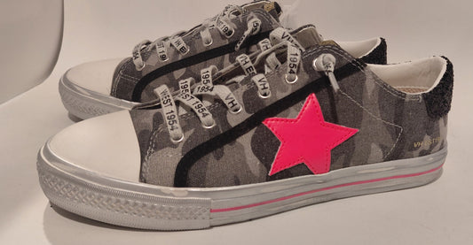 Vintage Havana Alive 9 Low Top Fashion Sneakers in Grey Camouflage Size 10